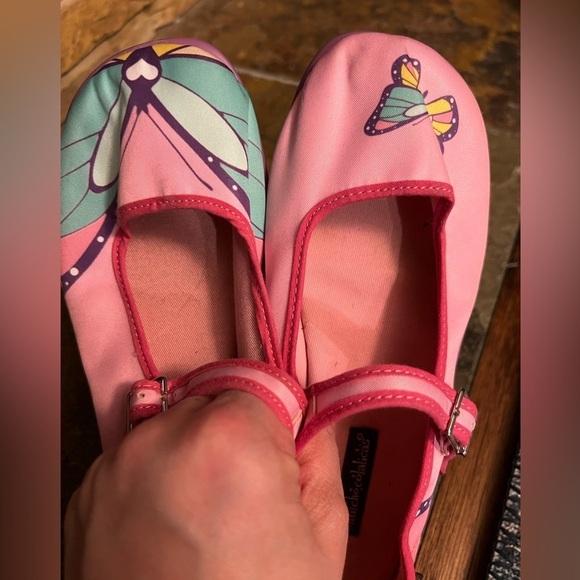 Hot Chocolate Design Mini Butterfly Mary Jane Flats Pink Green Purple Sz 33/3.5 - Picture 5 of 7